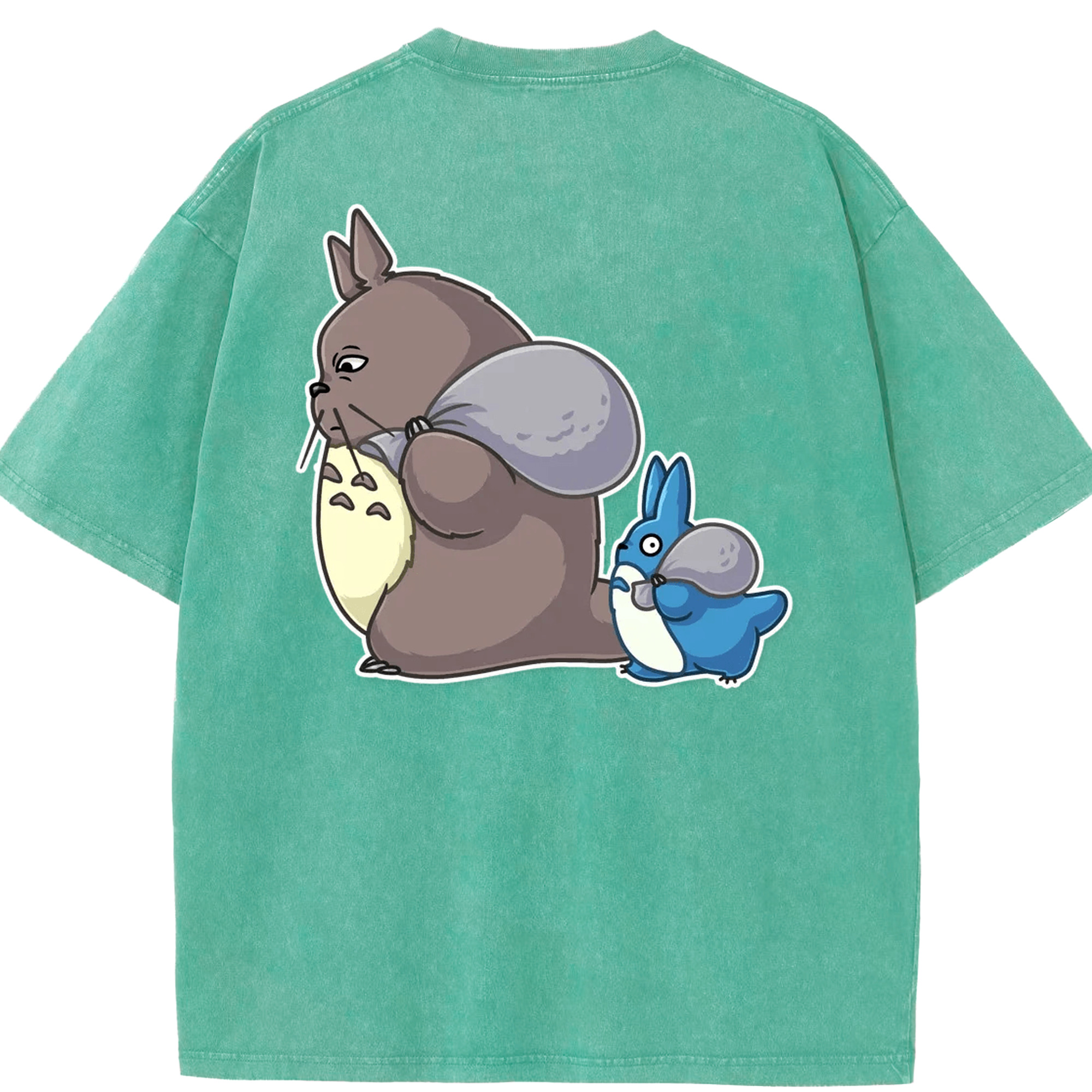 （画像用） となりのトトロ 草壁メイ 草壁サツキ My Neighbor Totoro Satsuki Kusakabe Mei Kusakabe 綿100% ヴィンテージ風 半袖Tシャツ（背面プリント）